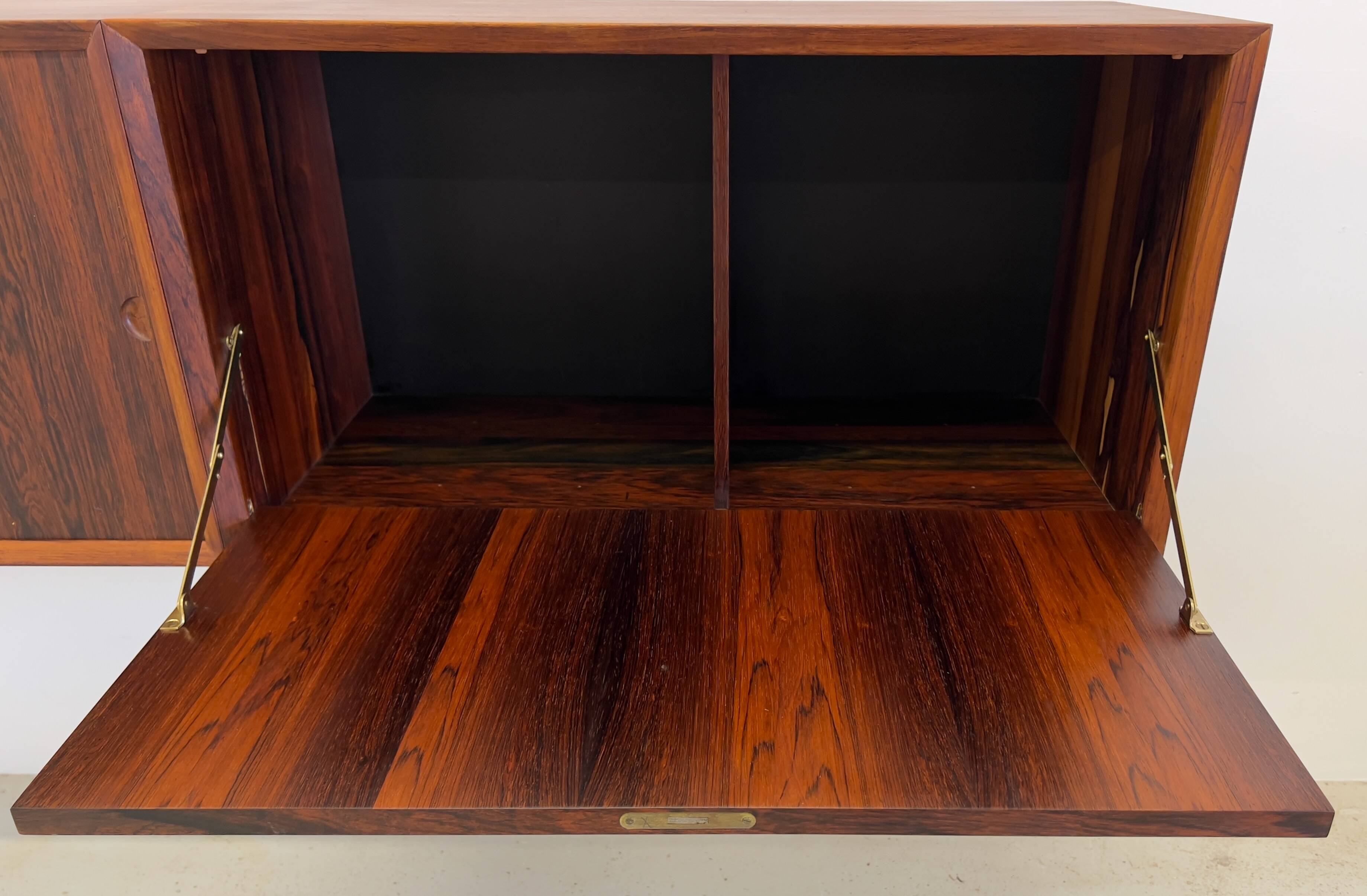 Poul Cadovius Royal System Rosewood Wall Mounted Sideboard 5