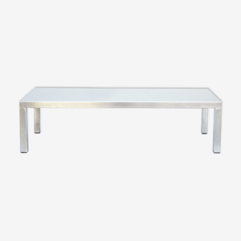 Table basse en acier inox années 70