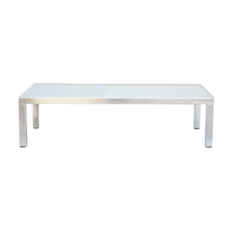 Table basse en acier inox années 70