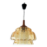 Vintage suspension in glass and teak