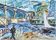 Tableau peinture moderne vue du pont de Chatou XXe