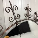 Huge round wrought iron wall mirror 1960’s