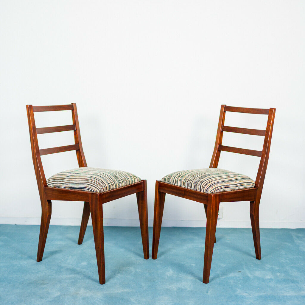 Modern vintage 1950s vintage corduroy mahogany chair