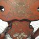 Stool Chinese pedestal table old red lacquer