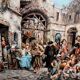 M. Elitzo "Scène de marché" Huile sur toile