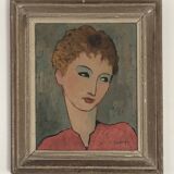 Fabius Lorenzi painting - Art Deco style portrait