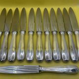 Set of 12 BOULENGER dessert knives in silver metal