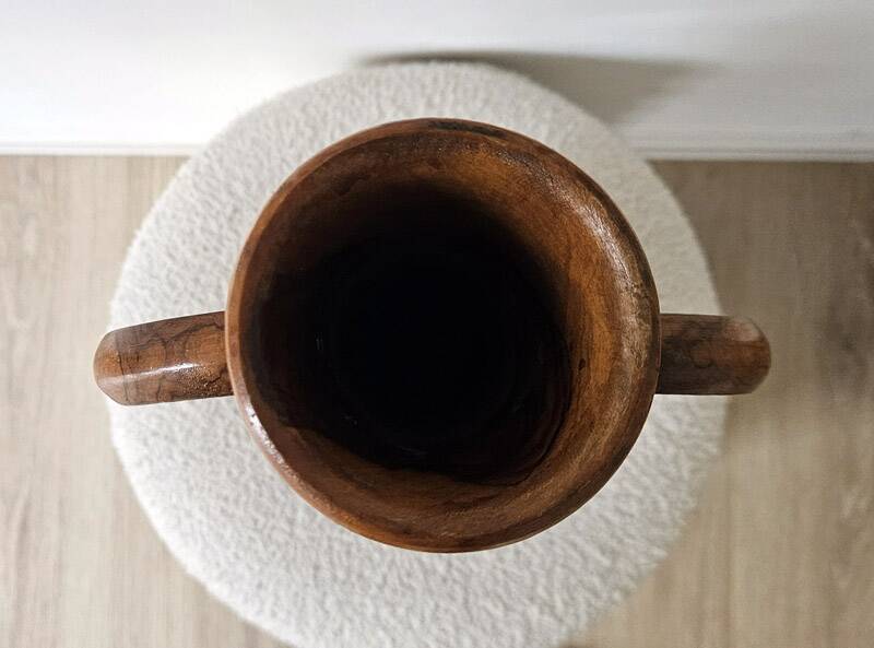 Decorative vase turned from solid olive wood – vintage