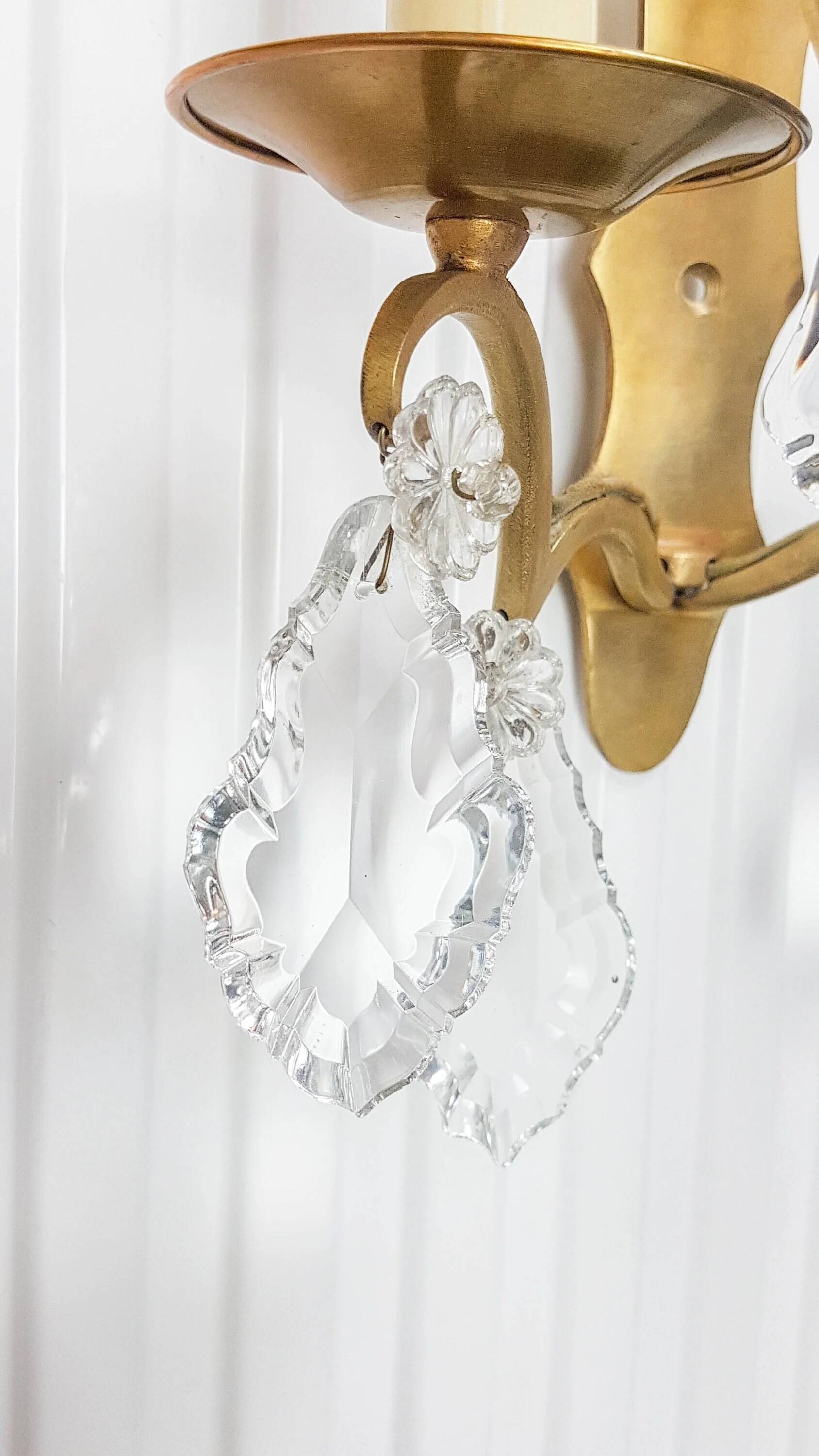 Pair of wall sconces in bronze and crystal – Empire Style – MG