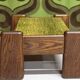 Brutalist oak footstool end table – 1970s
