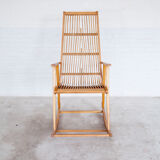 Rocking chair mid-century en rotin Allemagne 1960s