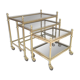 Desserts nesting tables gilded metal and smoked glass