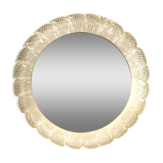 Miroir rond lumineux des années 70.