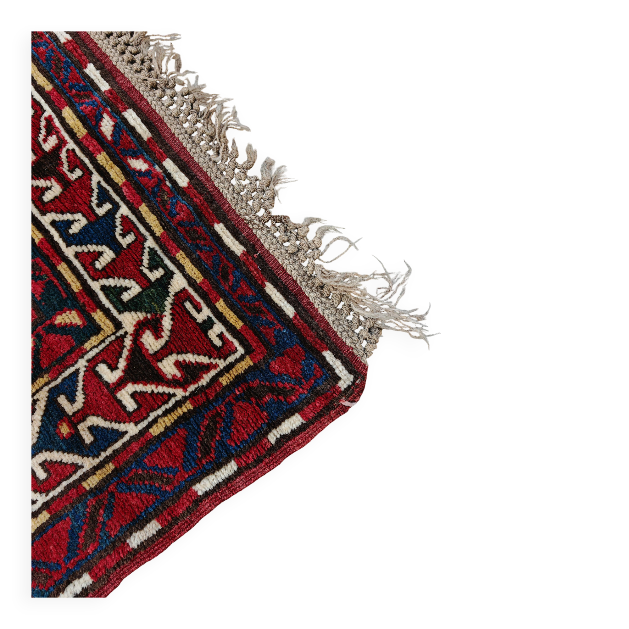 Antique Karabakh carpet, naturally dyed wool, Caucasus 19th century