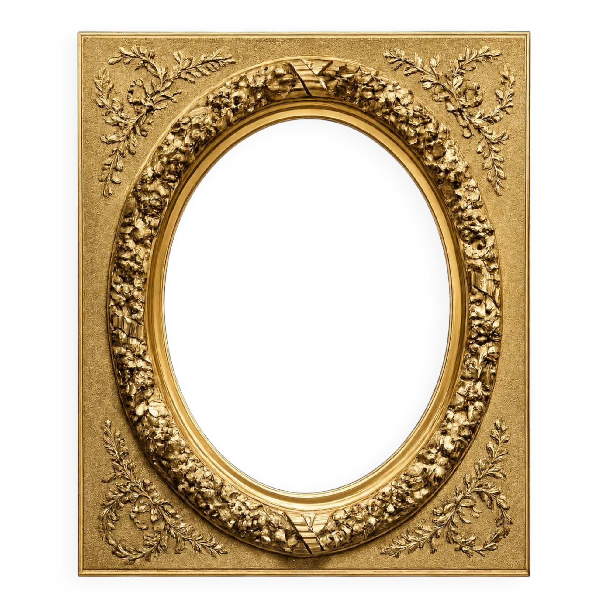 Large Louis XVI style mirror in gilded wood and composition – Early 20th century.