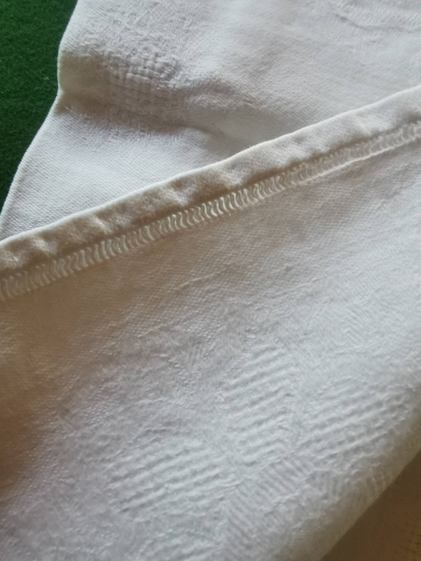 10 old damask linen napkins with monogram