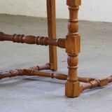 Vintage 1940s/50s solid oak Danish farmhouse chairs, Baroque style set of 4
