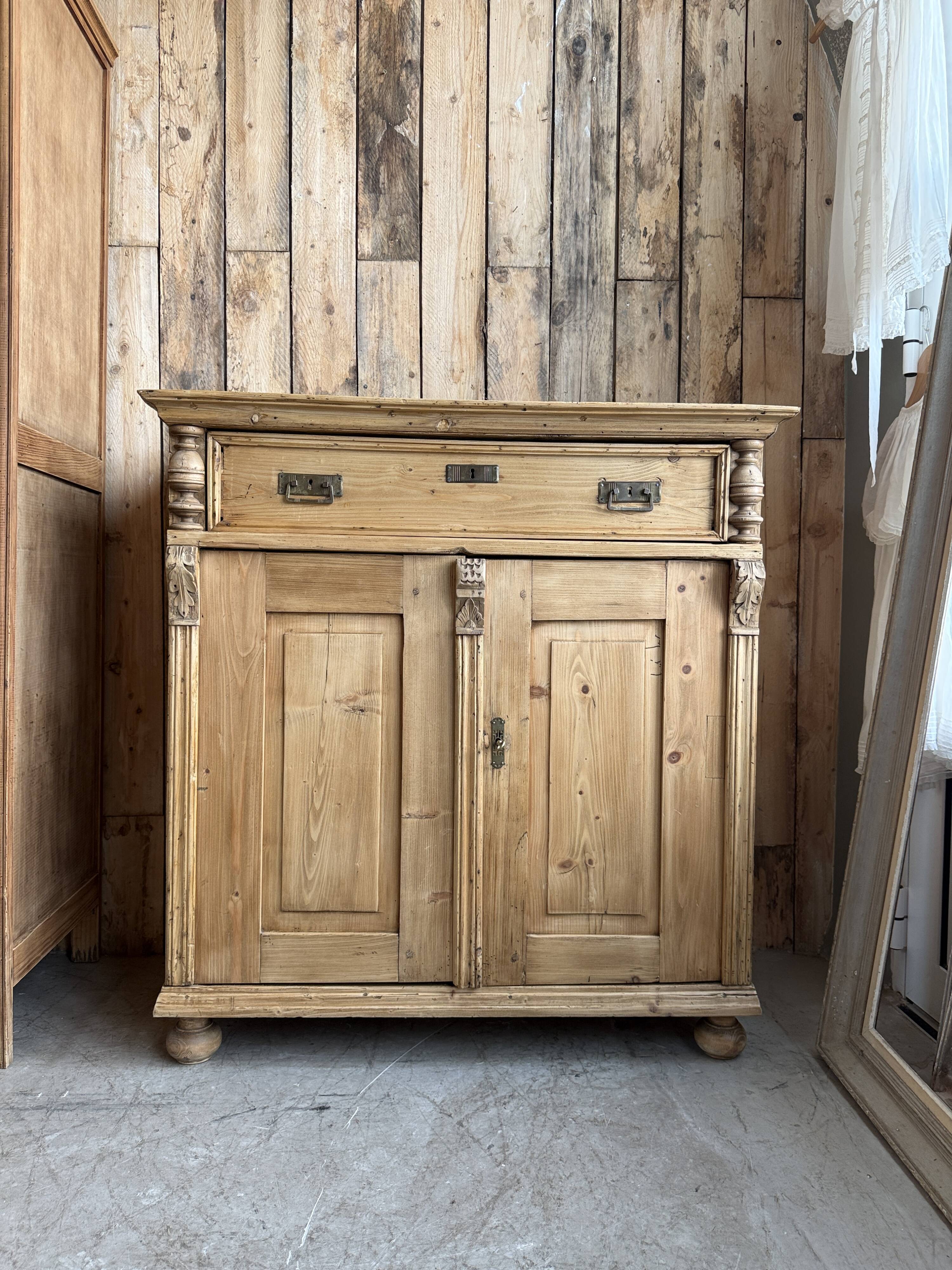Antique solid pine sideboard
