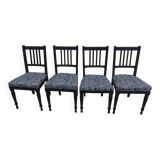 4 Chaises de style Louis XVI de couleur noir effet vieillies , Totalement relookée