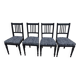 4 Louis XVI style chairs in black aged effect, Completely revamped
