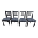 4 Louis XVI style chairs in black aged effect, Completely revamped