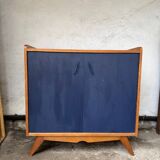 Buffet vintage pieds compas peint en bleu