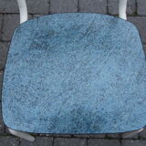 2 blue Formica cjaises, circa 1950