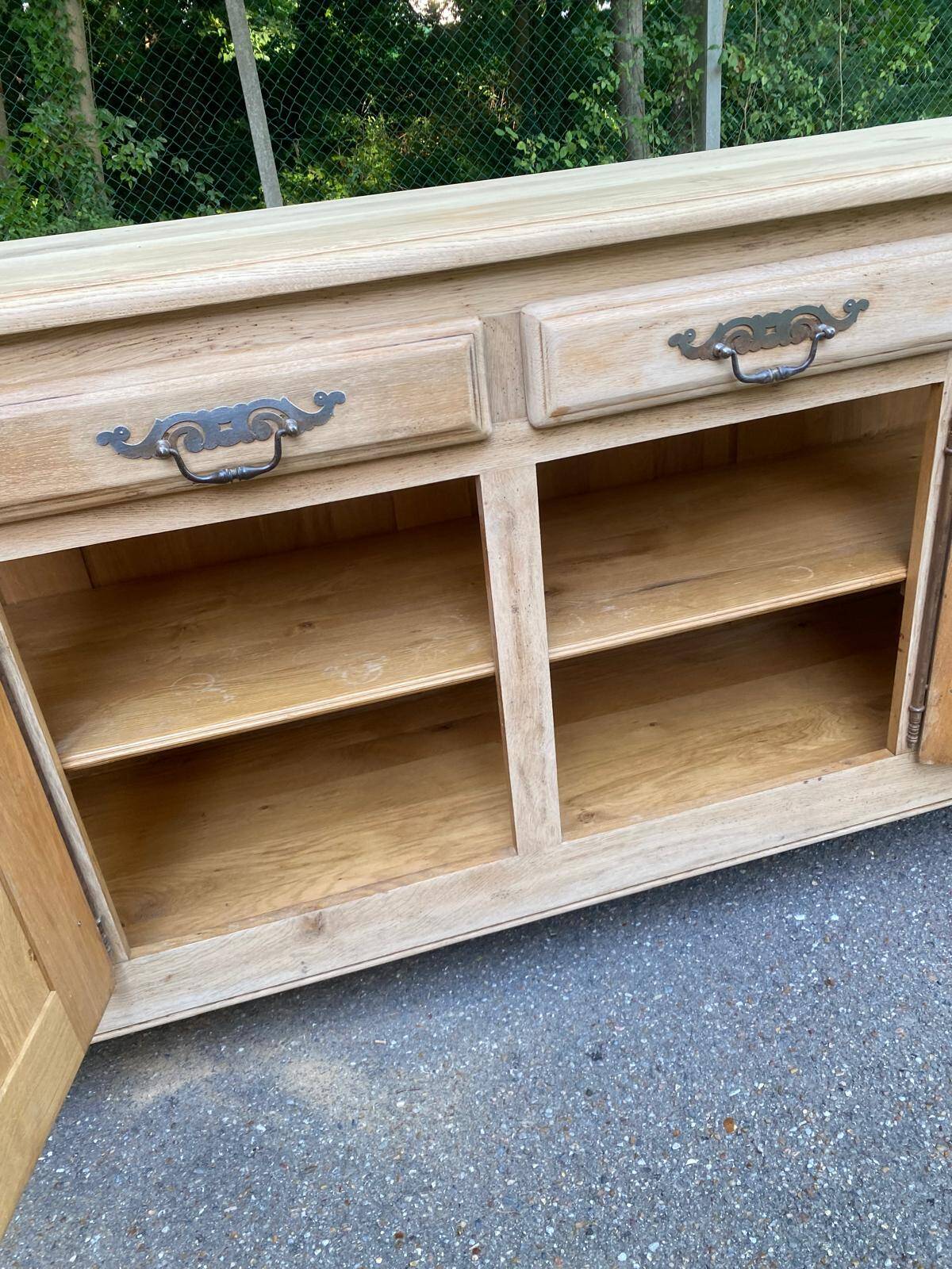 Vintage sideboard in solid oak from France, 20th century, 250cm