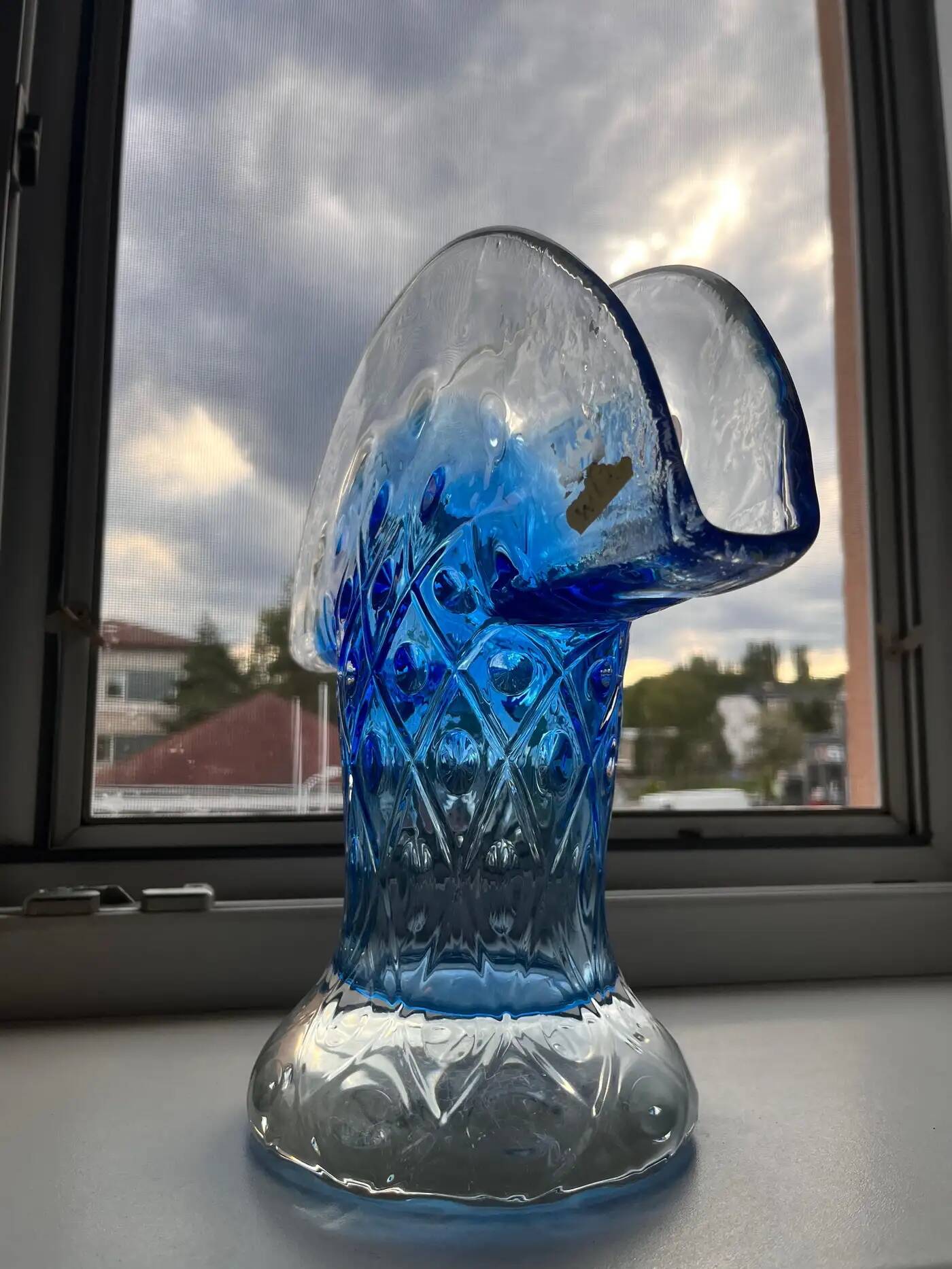 Vase en verre d'art, style années 1960 - Tchécoslovaquie