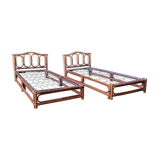 Pair of rattan beds