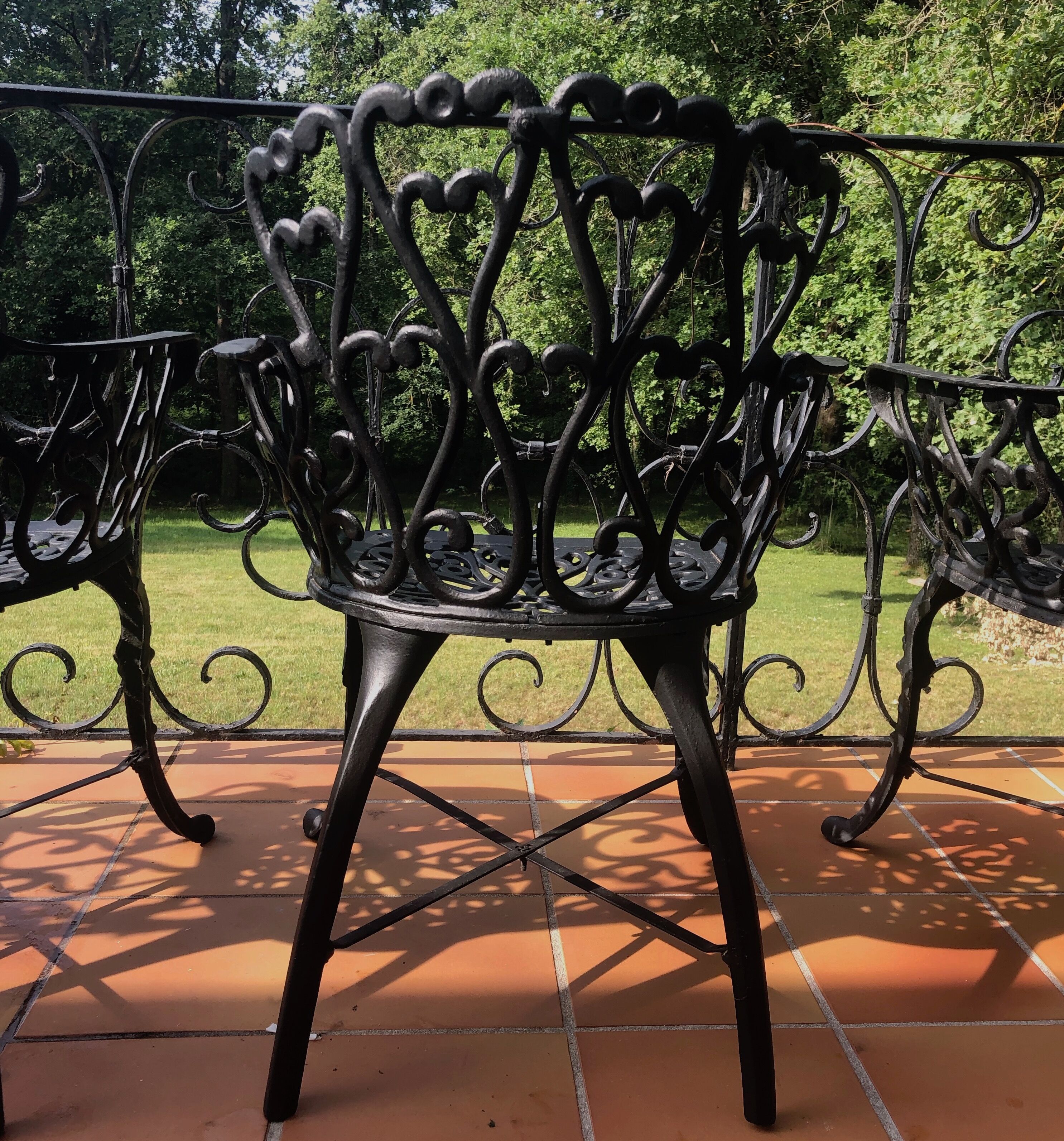 Ancient cast iron garden lounge