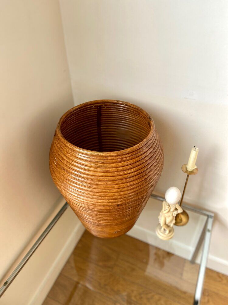 Panier cache-pot en rotin