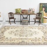 6x10 Classic & Bordered Beige Turkish Vintage Rug, 193x306Cm SK 5705