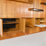 Modular wall system with panels Cado Poul Cadovius teak years 1959