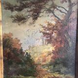 Huile sur toile XIXe paysage de Brunot