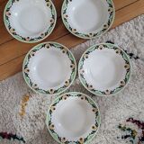 Set of 5 Maroussia Digoin Sarreguemines soup plates