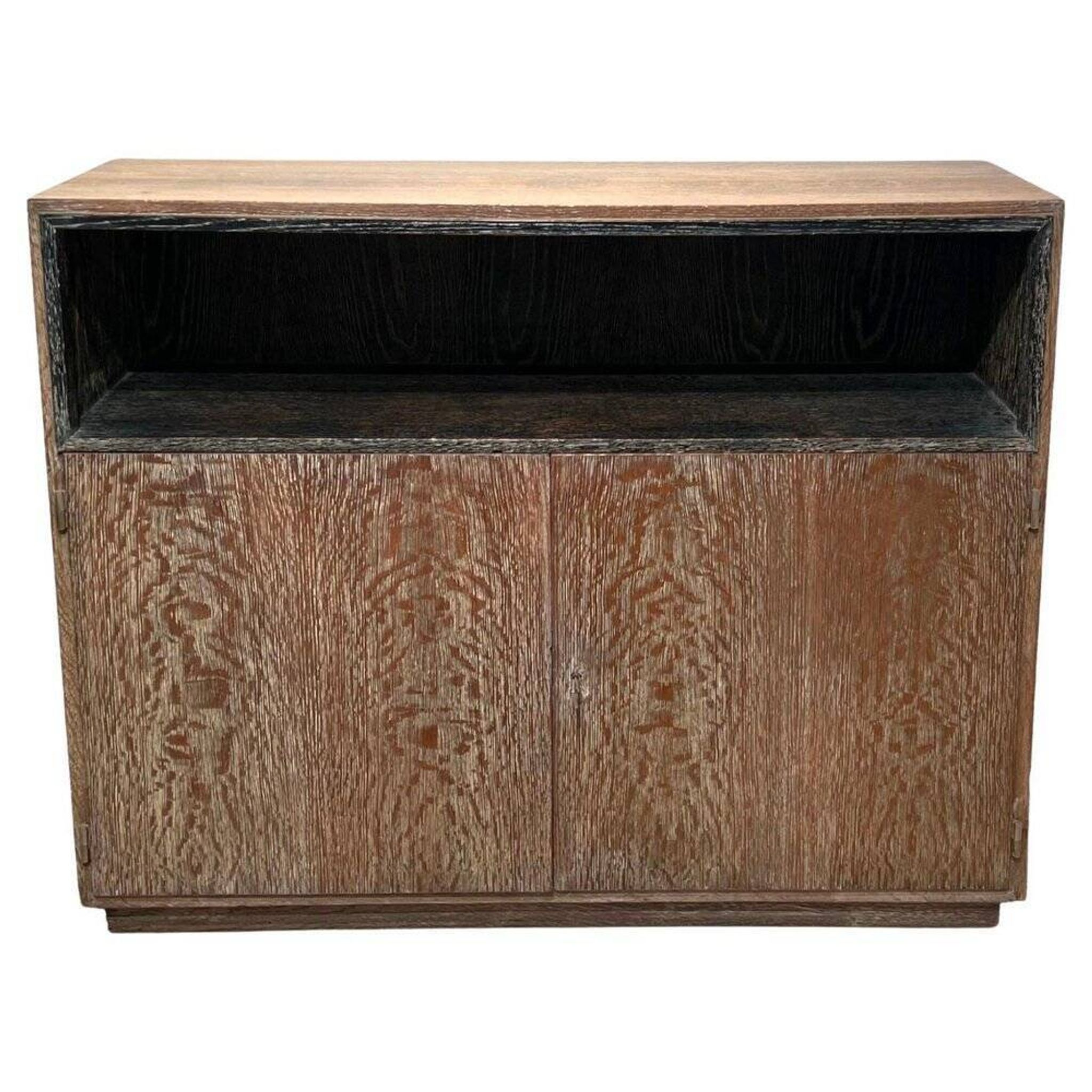 Art Deco Office Cabinet in Limed Oak from De Coene, 1935