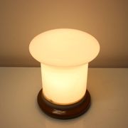 Vintage Glass and Ceramic Table Lamp Osvetlovaci Sklo Valasske Mezirici, 1970s