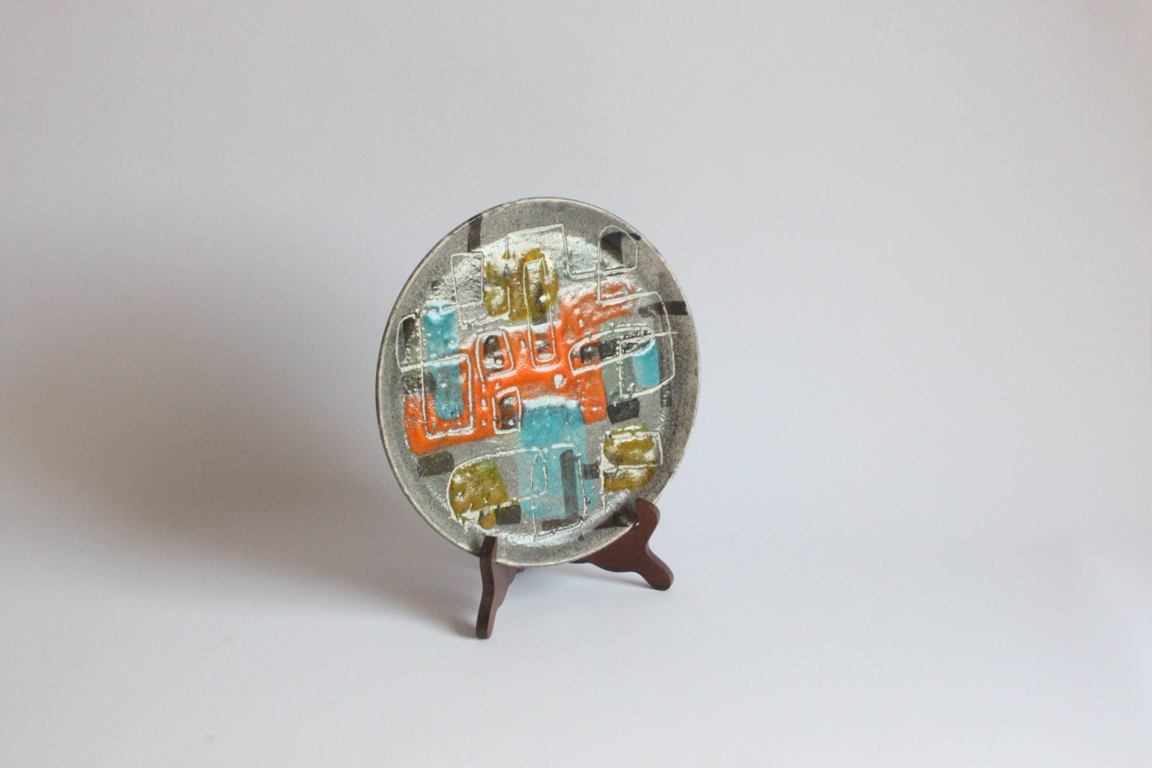 Assiette géométrique abstraite par Gehel Paris, 1960