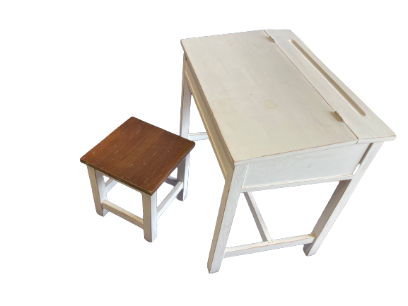 Country corner school desk with stool