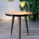 50s tripod pedestal table, side table, wood and coated metal
