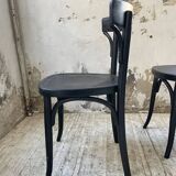 Set of 7 black bistro chairs