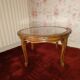 Vintage coffee table in solid wood and cane.