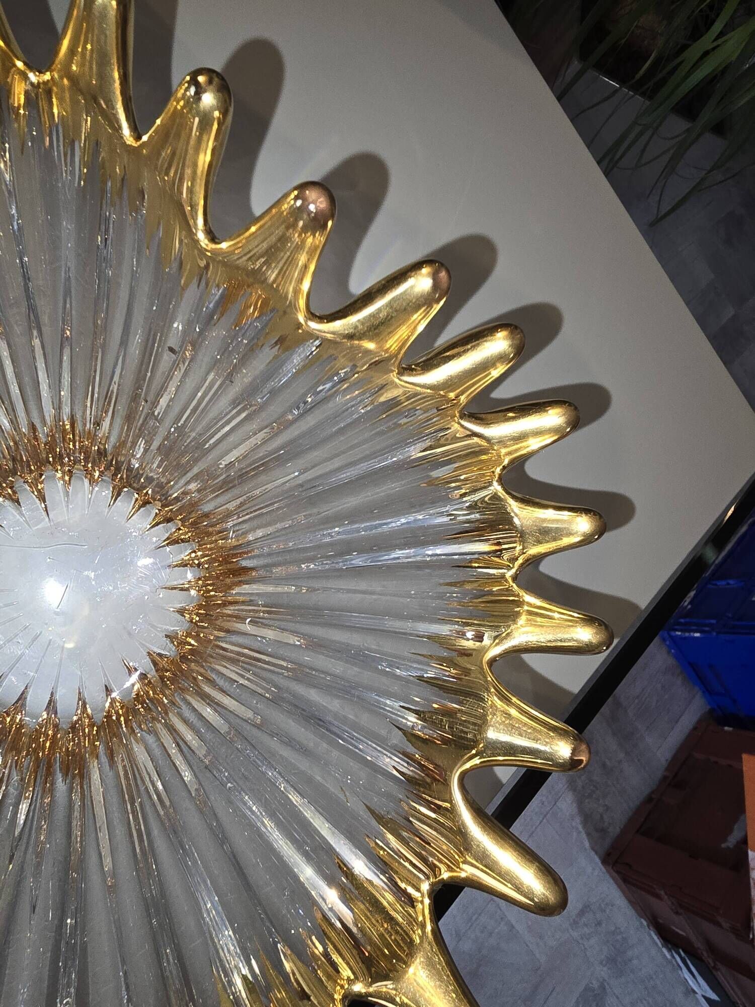 Free-form crystal bowl with fine gold gilding – Vintage 1950s/1960s