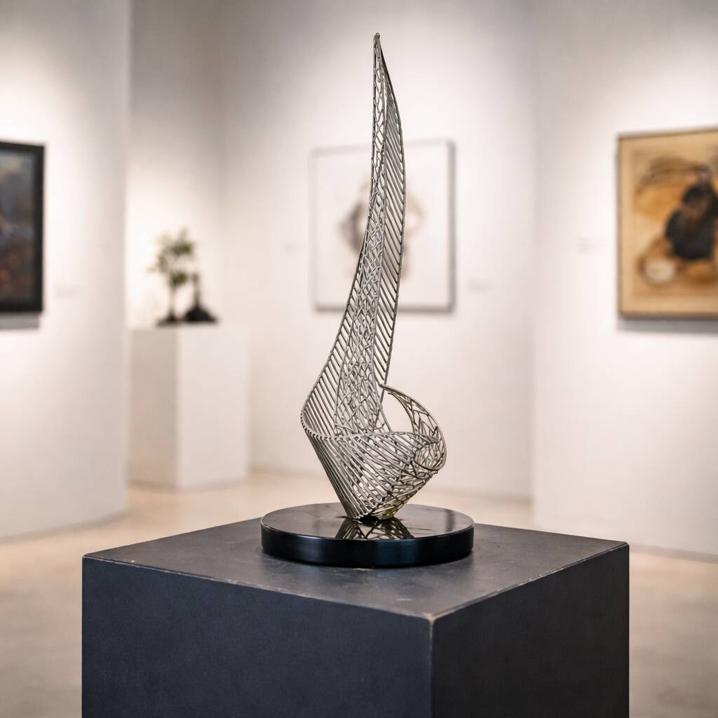 Signed Untitled Brass Wire Sculpture Bob Bennett (1979)