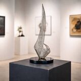 Signed Untitled Brass Wire Sculpture Bob Bennett (1979)