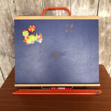 Ancien tableau écolier tube orange pliable