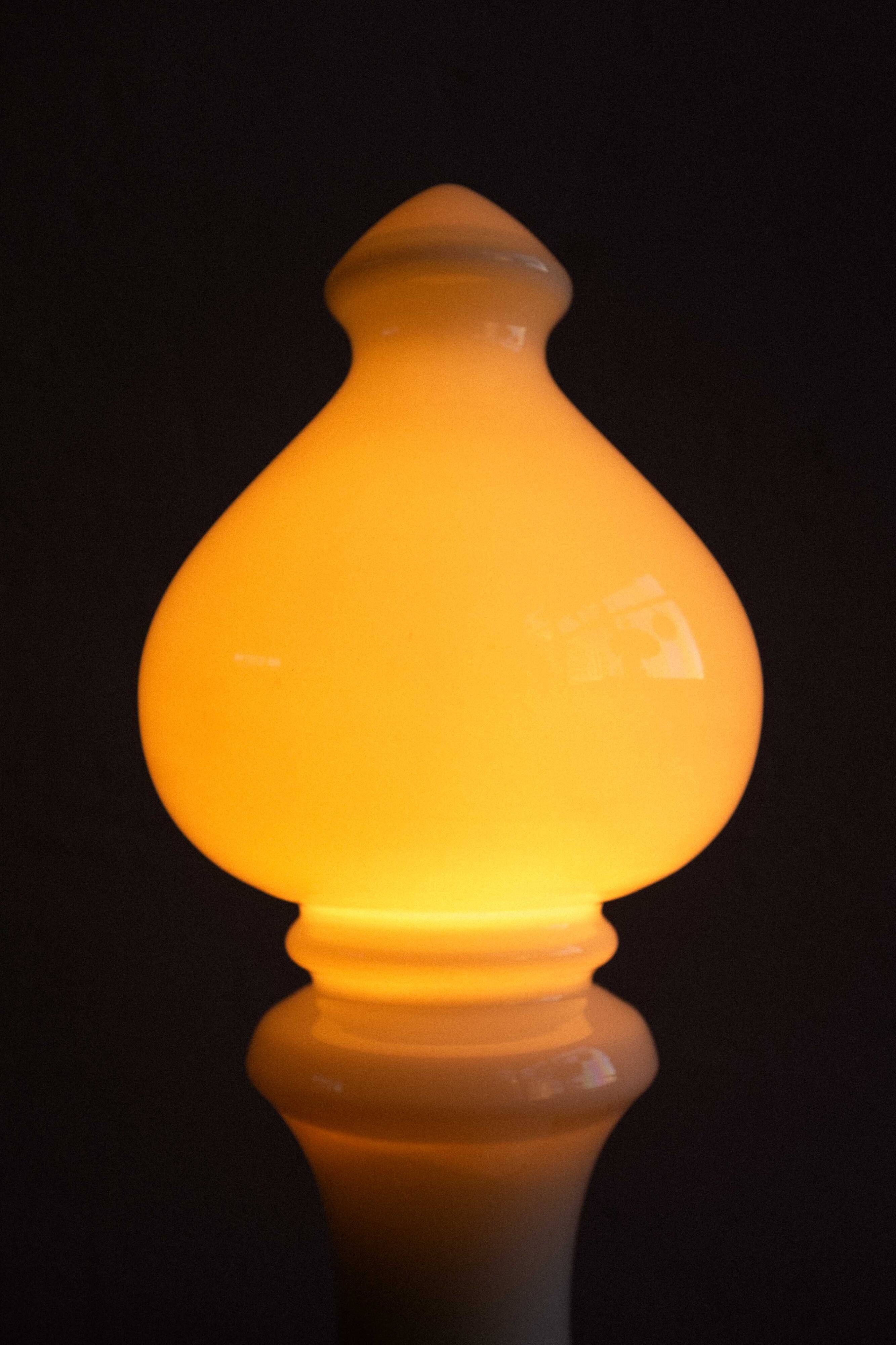 Vintage Czechoslovak Bishop Glass Lamp by Ivan Jakeš, 1970s
