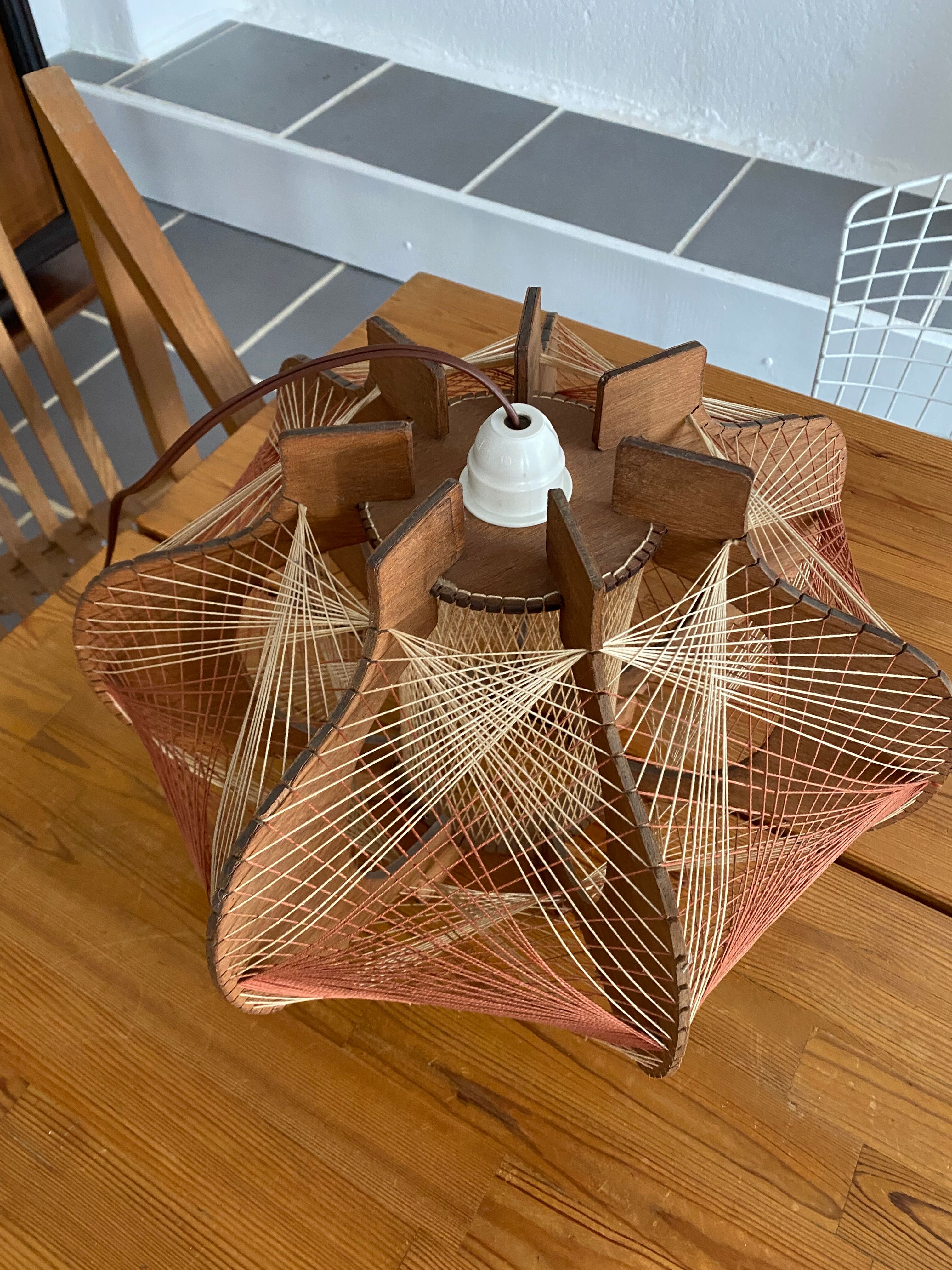 Wooden suspension and vintage wire