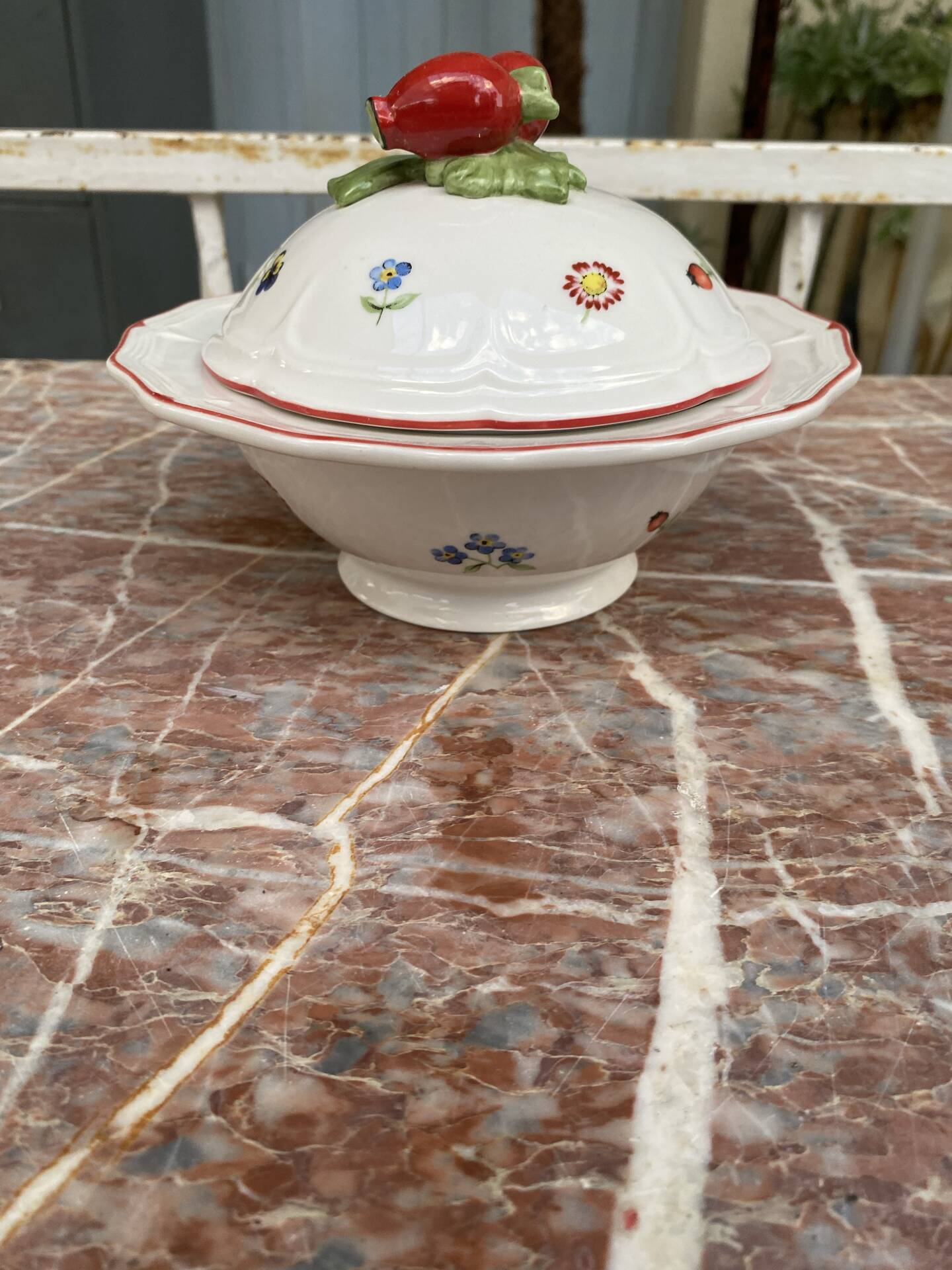 Vintage porcelain butter dish and jam pot – Villeroy & Boch